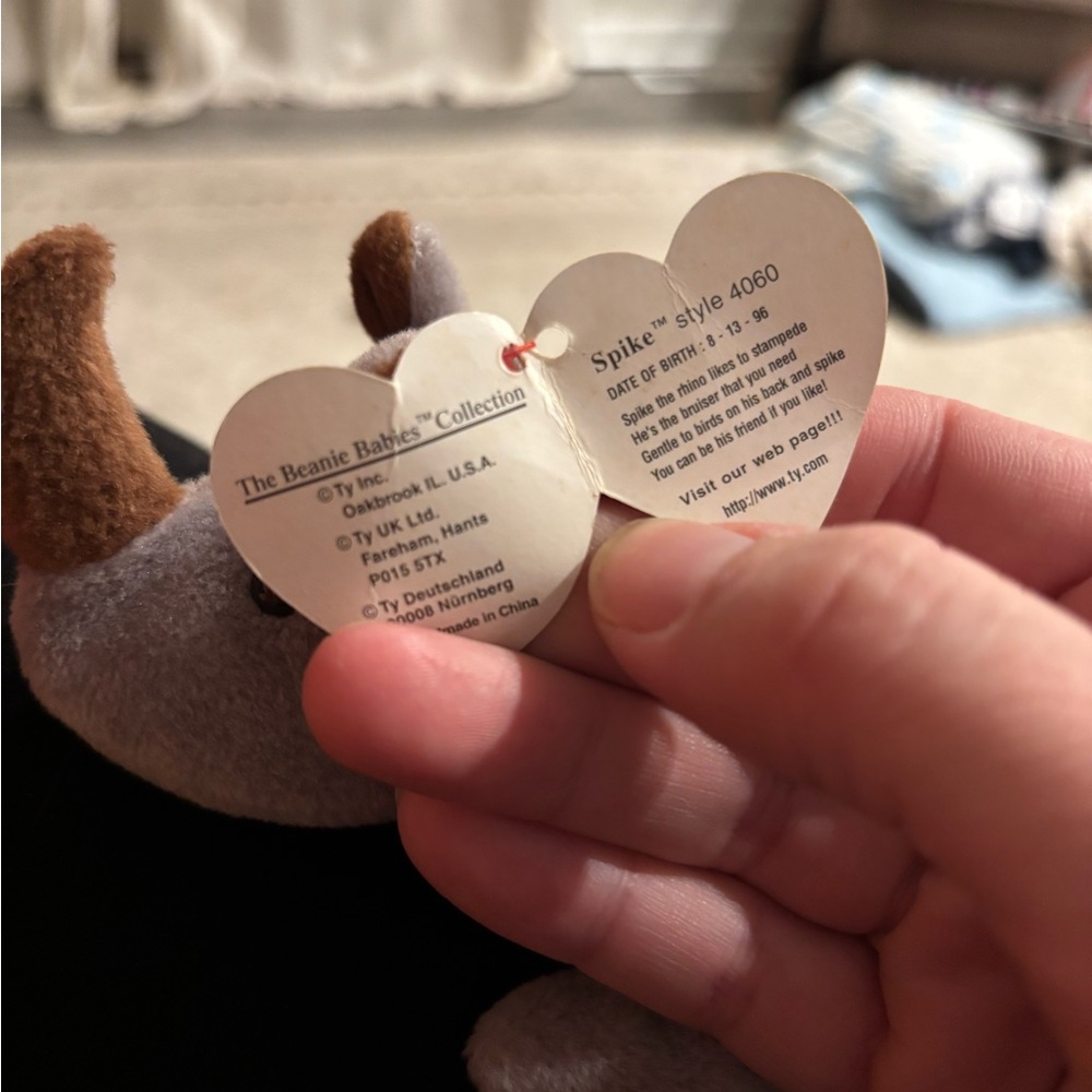 Vintage Ty Beanie Baby lot- princess Diana Bear, Spike Rhino and 1999 Sig bear - Picture 4 of 8